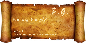 Pacsay Gergő névjegykártya